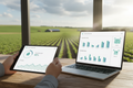 CropSense Lite soil monitoring dashboard on tablet and laptop